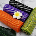 Miniatyrbilde 3 av 5: Halloween Polyester Mesh Ribbon Deco Metallic Fall Mesh Metallic Foil Black