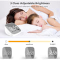 Miniatyrbillede 6 af 7: Vækkeur, LED Digital Vækkeur, 3 Niveauer Lysstyrke, 2 Alarms, 12/24H, Snooze, Lille Vækkeur til Soveværelse, Hjemmeindretning, Kontor, Rejser