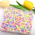 Miniatyrbillede 4 af 4: Matte akryl runde frostede slikfarvede perler - DIY smykkefremstilling