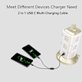 Miniatyrbilde 4 av 5: USB Type C Splitter Ladekabel .1ft 2 i 1 Multi Ladekabel