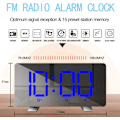 Miniatyrbild 5 av 8: Digital väckarklocka med radio (76,0 MHz-8,0 MHz) 2 larminställningar USB-port för laddning 4 justerbar ljusstyrka Snooze digital klocka för barn Blå