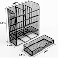 Miniatyrbillede 8 af 8: Metl n Orgnizer, ncil Holder for Desk, Desk Orgnizer wi Drwer for hool, Home, rt Supplies (Blck) Blck Black