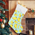 Miniatyrbillede 1 af 7: Jule-Strømpe, Personlige Jule-Strømper Sæt af 2 Gule Banan Print 45,7 cm Jule-Strømper Hængende Ornament Pejs til Træ Dekoration