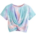 Miniatyrbilde 1 av 4: Kvinners Casual Twist Front Kort Ermet Avling T-skjorte