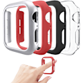 Miniatyrbillede 1 af 5: 4-pak Kompatibel med Apple Watch Case 38mm [INGEN Skærmbeskytter] Serie 3 2 1, Hård PC Bumper Case Beskyttelsesramme Kompatibel med iWatch 38mm,