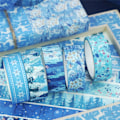 Miniatyrbild 5 av 5: Vinter Washi Tape Set - 10 rullar blå semester Washi Masking Tape