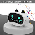 Miniatyrbild 3 av 8: Väckarklocka Radio, Bluetooth-högtalare, Digital väckarklocka för sovrum med FM-radio, Dubbla larminställningar, Lätt att använda, 1000mHA Vit