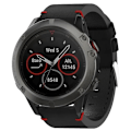 Miniatyrbillede 1 af 5: Til Garmin Fenix 5x Sapphire 26mm Læder Søm Stål Spænde Urrem UTD Black