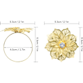 Miniatyrbilde 2 av 5: Set med 12 serviettringer i legering med utskjæret blomsterdesign