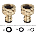 Miniatyrbillede 2 af 5: Metall messing udendørs haveslange kran kobling - 2-pak (3/4 tommer og 1/2 tommer BSP)