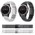 Miniatyrbillede 3 af 5: Til Garmin Fenix 5 22mm Skildpadde Skal Rustfrit Stål Urrem EUM Sliver