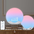 Miniatyrbilde 6 av 8: Smart soloppgang vekkerklokke vekkerlys for tunge sovende, soloppgang/solnedgang simulering, 12 farger, 7 naturlige lyder, dobbel alarm, FM-radio, multi