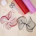 Miniatyrbillede 4 af 5: Deco Mesh Bånd, 10 tommer x 30 Fod Hver Rulle Metallic Folie Mesh Bånd til