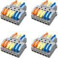 Miniatyrbilde 1 av 5: Lever-Nut Wire Connectors - 4 stk, 3 inn 6 ut