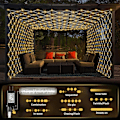 Miniatyrbillede 3 af 7: Gazebo Net Lights Outdoor, 10 x 10 FT Holiday Mesh Lights med 320 LED'er og 8 lystilstande, Vandtætte tilslutningsmulige Gazebo Twinkle Light til