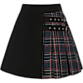Miniatyrbillede 1 af 5: Dames Ternet Miniskirt Casual Elastisk Talje Goth Punk Skørter