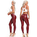 Miniatyrbild 4 av 5: Kvinnors Leggings i konstläder Byxor PU Elastiskt formande höft