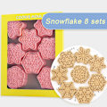 Miniatyrbillede 4 af 5: 8 stk/sæt Cookie Cutters Plast 3D Snowflake Form Pressbar Form