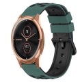 Miniatyrbillede 1 af 5: Til Garmin Garminmove Luxe 20mm To-farvet silikoneurrem JDT Olive Green - Black