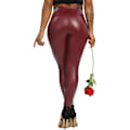 Miniatyrbillede 1 af 5: Kvinde Kunstlæder Leggings Bukser PU Elastisk Formgiven Hofte