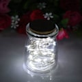 Miniatyrbilde 5 av 7: 2 sett julelys med batteridrift, 16 fot 50 LED, fjernkontroll timer blinkende lyskjede 8 moduser sølvtråd ildfluelys for hvitt