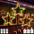 Miniatyrbillede 1 af 5: Julevindue Lys 3 Pakke Batteridrevet LED Stjernelys 8 Tilstande Timer