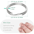 Miniatyrbillede 2 af 5: 100 stk. 1/2 tommer Mini Split Springring med Dobbelt Looper - Små Metalringe Forbindelser til Smykker og Håndværk