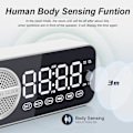 Miniatyrbild 2 av 7: Digital LED-väckarklocka med trådlös högtalare, dubbla  för sovrum/tunga sovare/vuxna/tonåringar, Bluetooth-högtalare stödjer TF-kortuppspelning FM-radio