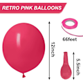 Miniatyrbillede 2 af 5: 65 stk. Retro Rosa Latexballoner, 12 Tommer Helium Festballoner med