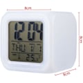 Miniatyrbild 4 av 5: 7 färger LED väckarklocka digital termometer väckarklocka nattlampa för barn sovrum heminredning 3D brandbil vit vit