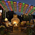 Miniatyrbillede 6 af 7: Gazebo Net Lights til udendørs brug, 10 x 10 fod julelysnet med 320 LED'er og 8 lystilstande, vandtætte, sammenkædelig pavillon-lyskæde til