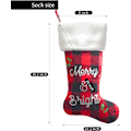 Miniatyrbillede 2 af 5: 4 stk. 20 tommer Buffalo Plaid jule strømpe med super blød plys manchet