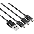Miniatyrbild 5 av 5: Micro USB-splitterkabel - 3 i 1 Micro USB-laddningskabel