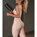Miniatyrbild 3 av 4: Träningsset för kvinnor 2-delat Ribbat sömlöst Racer Crop Tops Ruched Butt