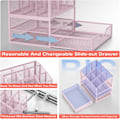 Miniatyrbillede 2 af 6: Effektiv opbevaring Pink rt Supply Desk Orgnizer, Surdy Mesh ncil-n Orgnizer Opbevaring til skrivebord, Lrge Mrker Holder Orgnizer Wi Drwer nd Pink