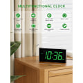 Miniatyrbild 2 av 8: Väggklocka för sovrum, 7,5\" stor display LED-digitalklocka med 7-färgad nattlampa, USB-telefonladdare, dimmer, batteribackup, enkel att ställa in