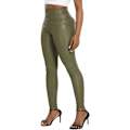 Miniatyrbillede 1 af 5: Kvinde Kunstlæder Leggings Bukser PU Elastisk Formgiven Hofte