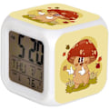 Miniatyrbild 1 av 6: 7-färgad LED-väckarklocka med datumlarm Termometer Hemskrivbordets barnalarmklocka Svampar Vit Vit
