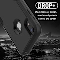 Pikkukuva 4 / 6: iPhone XR -kotelo, 3-kerroksinen liukueste, kestävä suoja, iskunkestävä, pudotussuojaava iPhone XR -kotelo näytönsuojalla, 6,1 tuumaa (musta) Musta