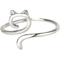 Miniatyrbilde 1 av 5: Justerbare ringer for jenter - Cat Kitty Ears Heklet ring for spenningsregulering