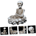 Miniatyrbillede 9 af 9: Kreativ kranie-askebæger Halloween-dekorationer harpiks askebakke askeholder beholder hjem desktop opbevaring til hjemmekontor dekoration