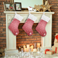 Miniatyrbild 5 av 7: Julklapp, personliga julklappsstrumpor 2-pack Jul vita snöflingor 45,7 cm Julstrumpor Hängande prydnad spis för B