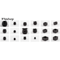 Miniatyrbilde 7 av 7: 4 stk. svarte PVC-stolbenbeskyttere for møbler med harde tregulv med filtputer, passer til runde ben 2,05\"-2,24\" (52-57 mm) Svart-rund #10: