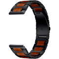 Miniatyrbild 2 av 4: Kompatibel med Galaxy Watch 7/6 Classic 47mm/43mm/40mm/44mm Band, 20mm Trä Röd Sandelträ Metallrem Kompatibel med Garmin Venu/Vivoactive