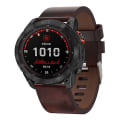 Miniatyrbillede 1 af 5: For Garmin Fenix 7x Solar 26mm Læder Stål Spænde Urrem BZU Brown