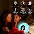 Miniatyrbillede 4 af 8: Vækkeur med solopgangslys til børn, tunge sovende, soveværelse, søvnhjælp, dobbeltalarmer, Bluetooth, natlys, 5 farver, 3 lyde, ideel til