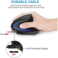 Miniatyrbillede 2 af 5: Ergonomisk optisk mus USB - optisk højpræcisionskabel