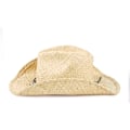 Miniatyrbilde 3 av 5: Flettet cowboyhatt i strå for menn og kvinner, western outback-hatt, formbar bred brem
