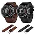 Miniatyrbillede 3 af 4: For Garmin Fenix 3 Sapphire 26mm Læder Stål Spænde Urrem YCC