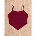 Miniatyrbilde 2 av 4: Kvinners Spaghetti Stropp Asymmetrisk Hem Bandana Cami Crop Top